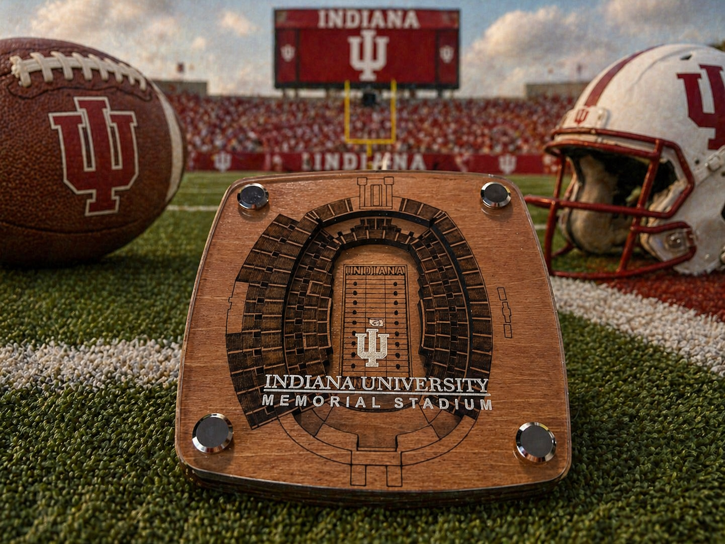 Indiana Custom Wood Stadium Art Coaster
