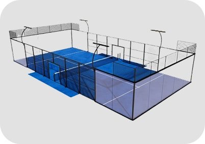 A 3D-rendered design of a swimming pool with multiple sections and a surrounding deck area.