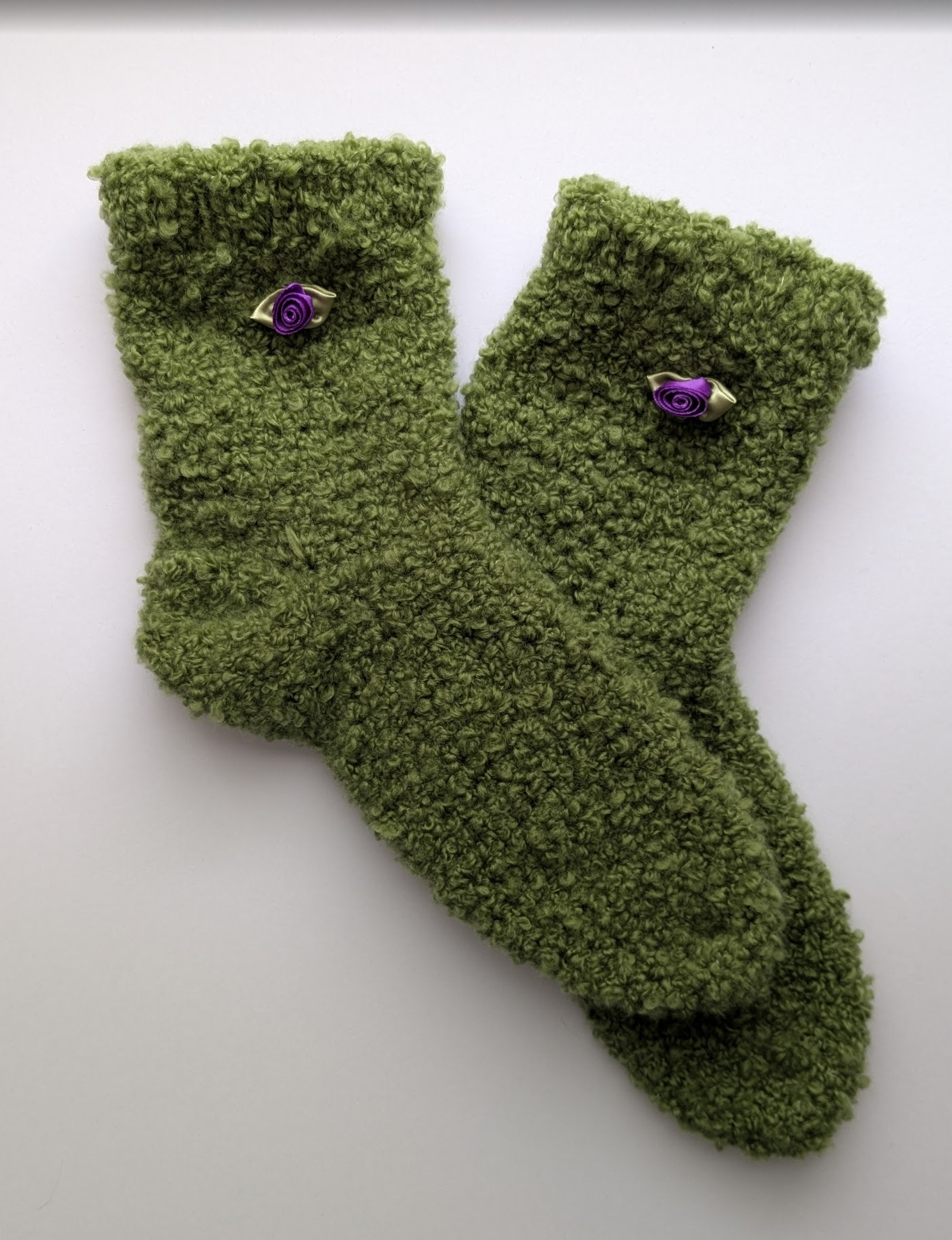 Green Marino wool socks UK adult size 4 - 6