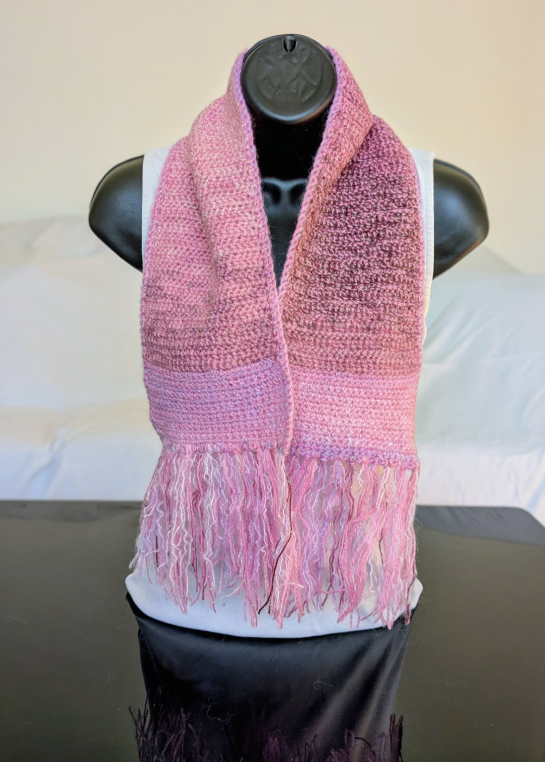 Pink & Purple glitter child's size scarf