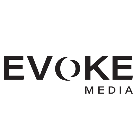 Evoke Media logo with a black circle and stylized text.