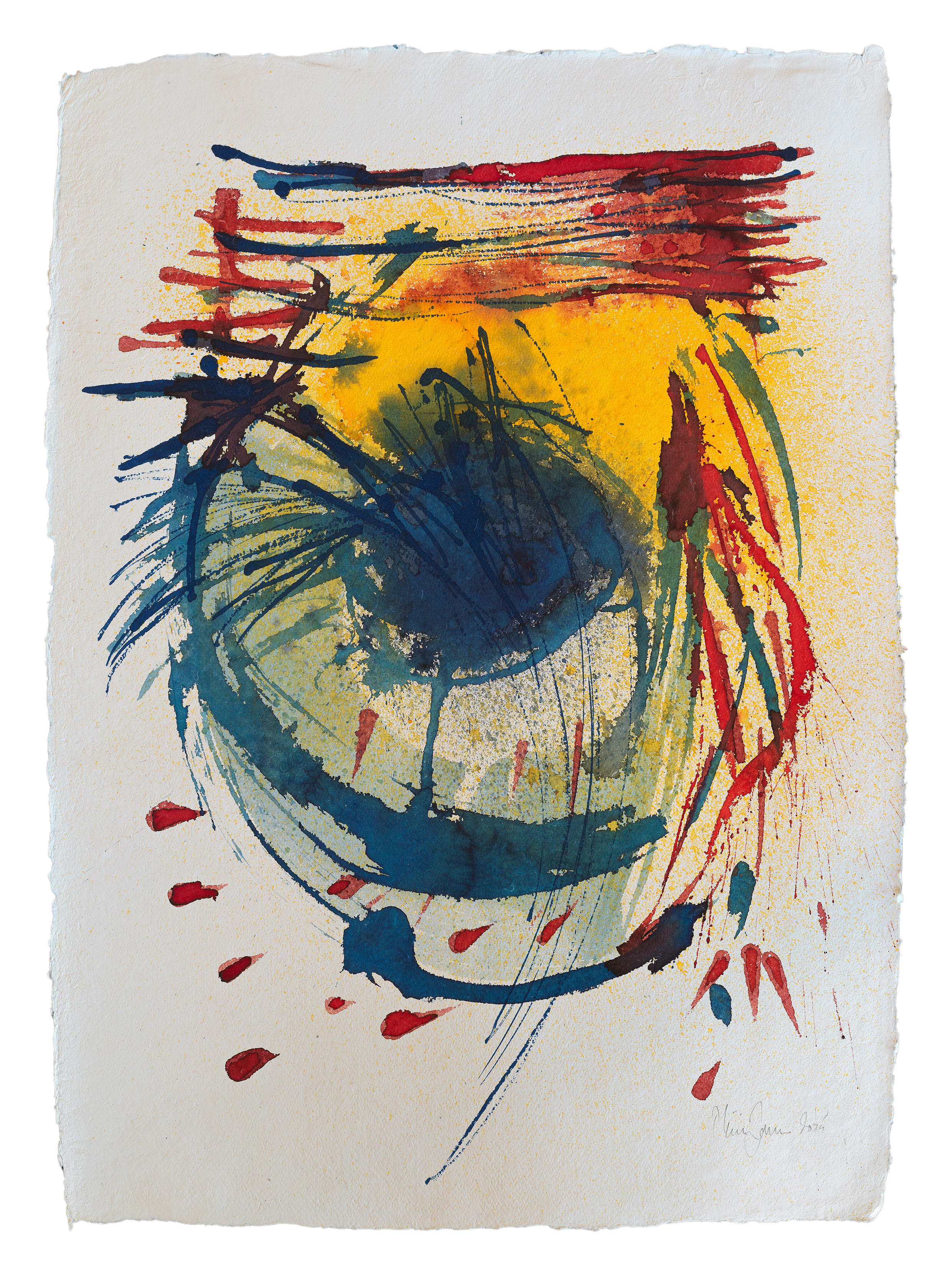 estuary, 2025 | dye and oil pastel on paper | 20 x 30 inches