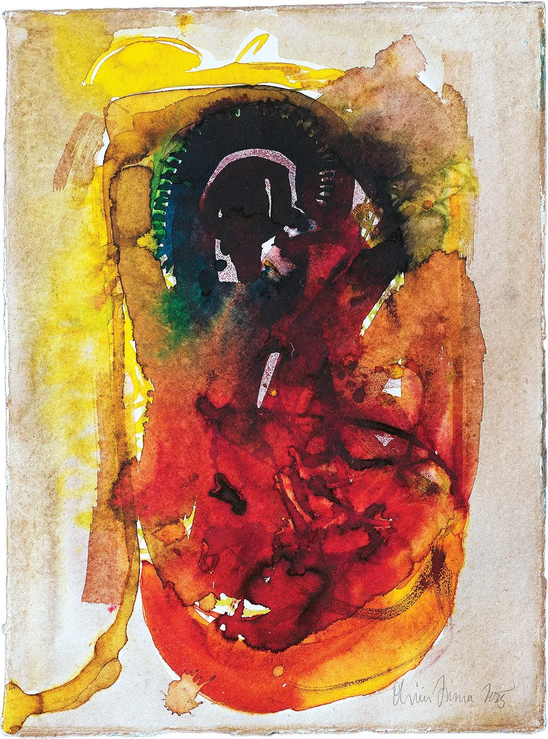 Scat, 2025 | mixed media on paper | 12 x 16 inches