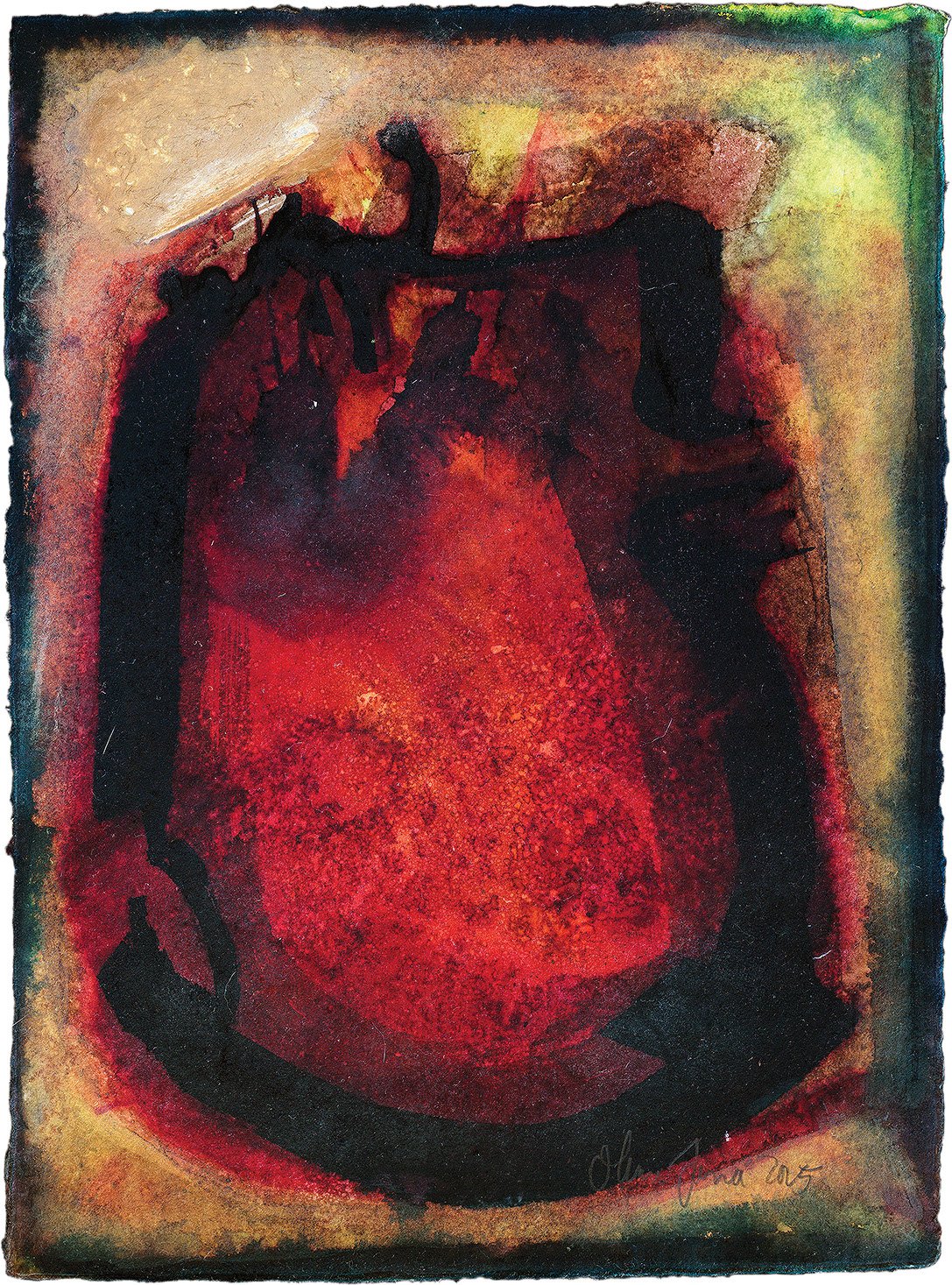 Heart of the dog, 2025 | mixed media on paper | 12 x 16 inches