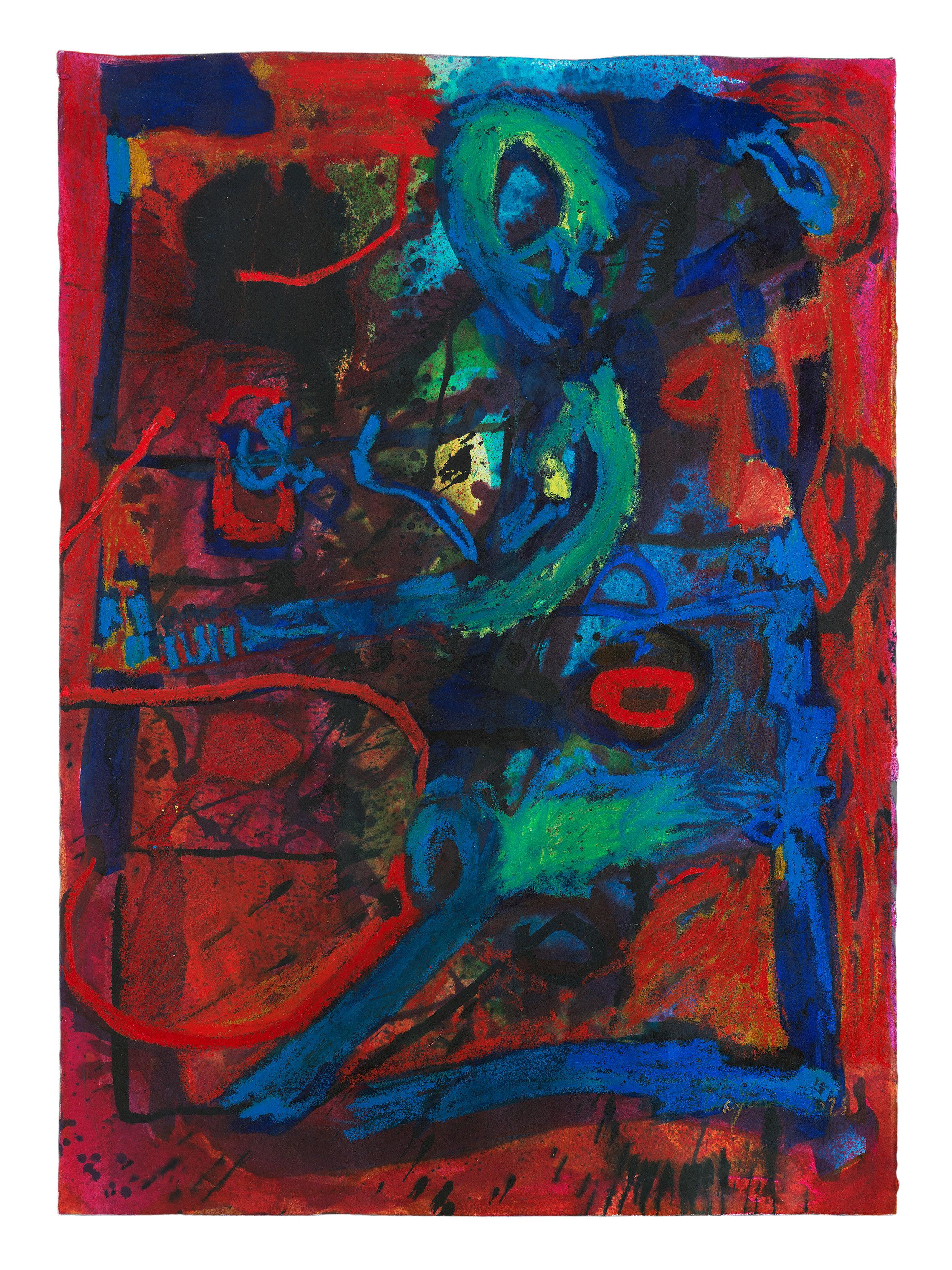 converse, 2025 | dye and oil pastel on paper | 20 x 30 inches