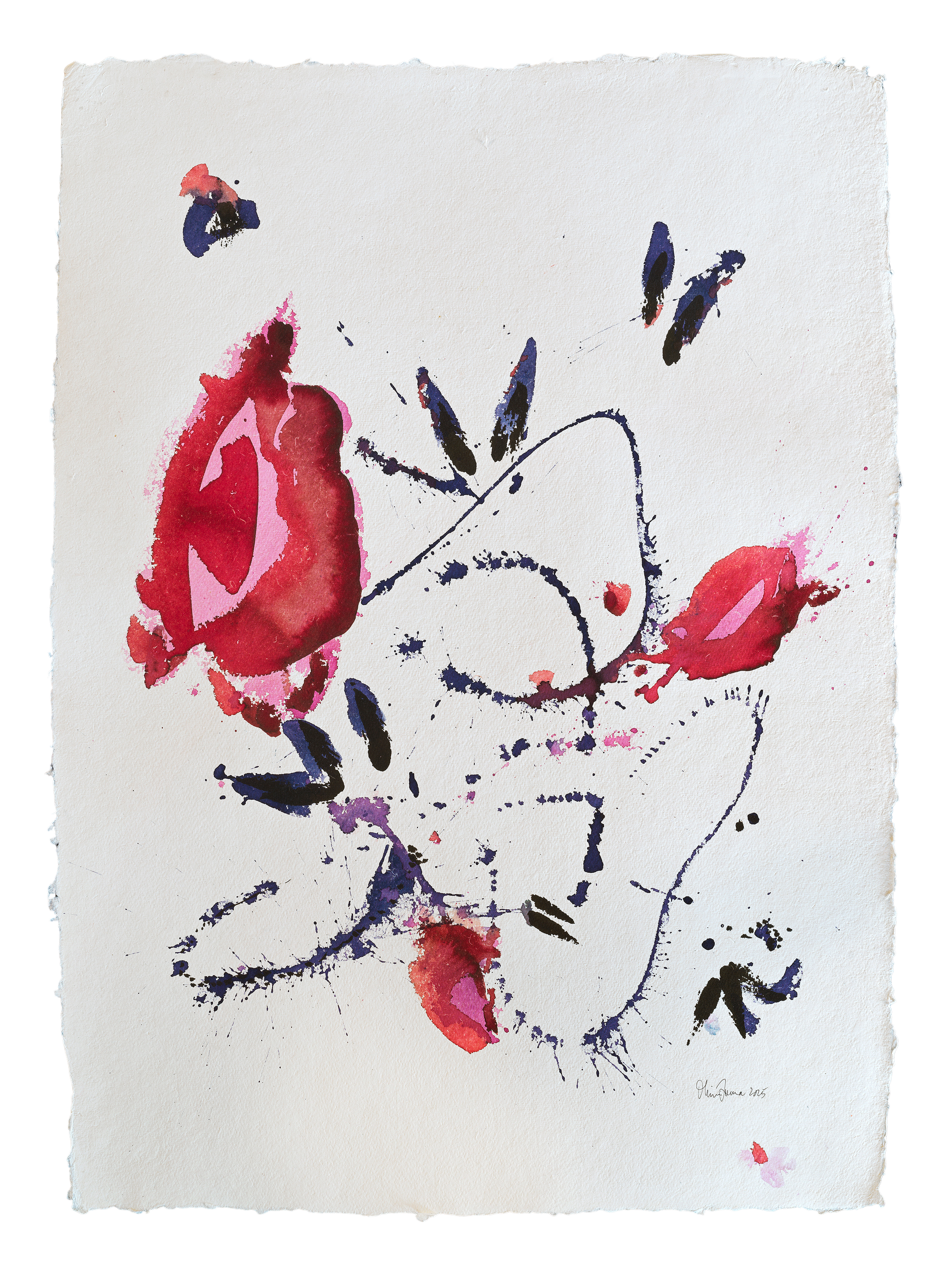 kite dreams, 2025 | dye and oil pastel on paper | 20 x 30 inches