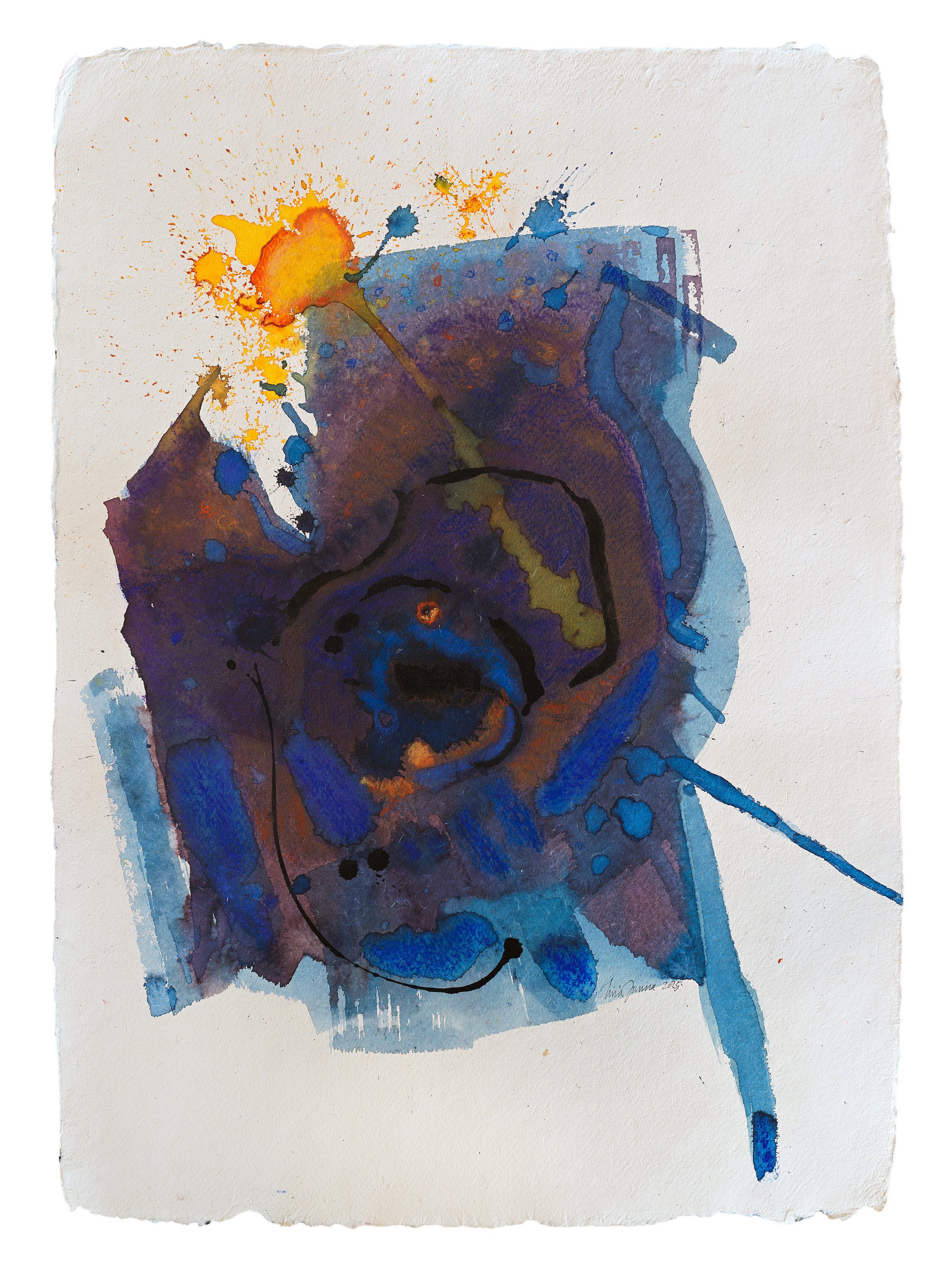 precisely, 2025 | dye and oil pastel on paper | 20 x 30 inches