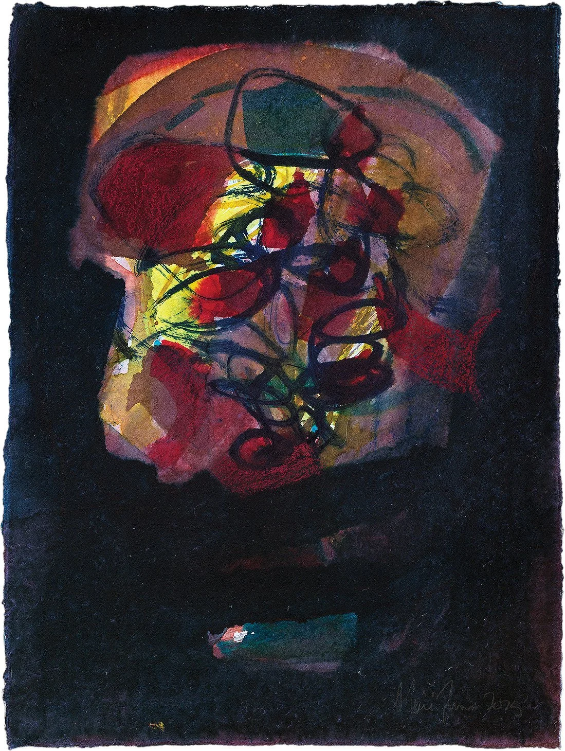 Lost typewriter, 2025 | mixed media on paper | 12 x 16 inches