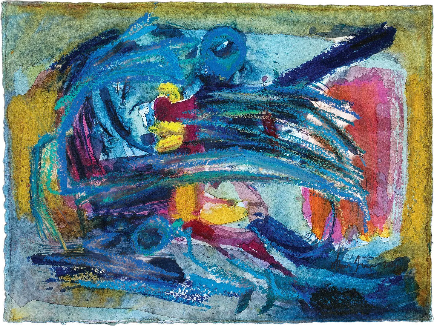 Fluent, 2025 | mixed media on paper | 16 x 12 inches