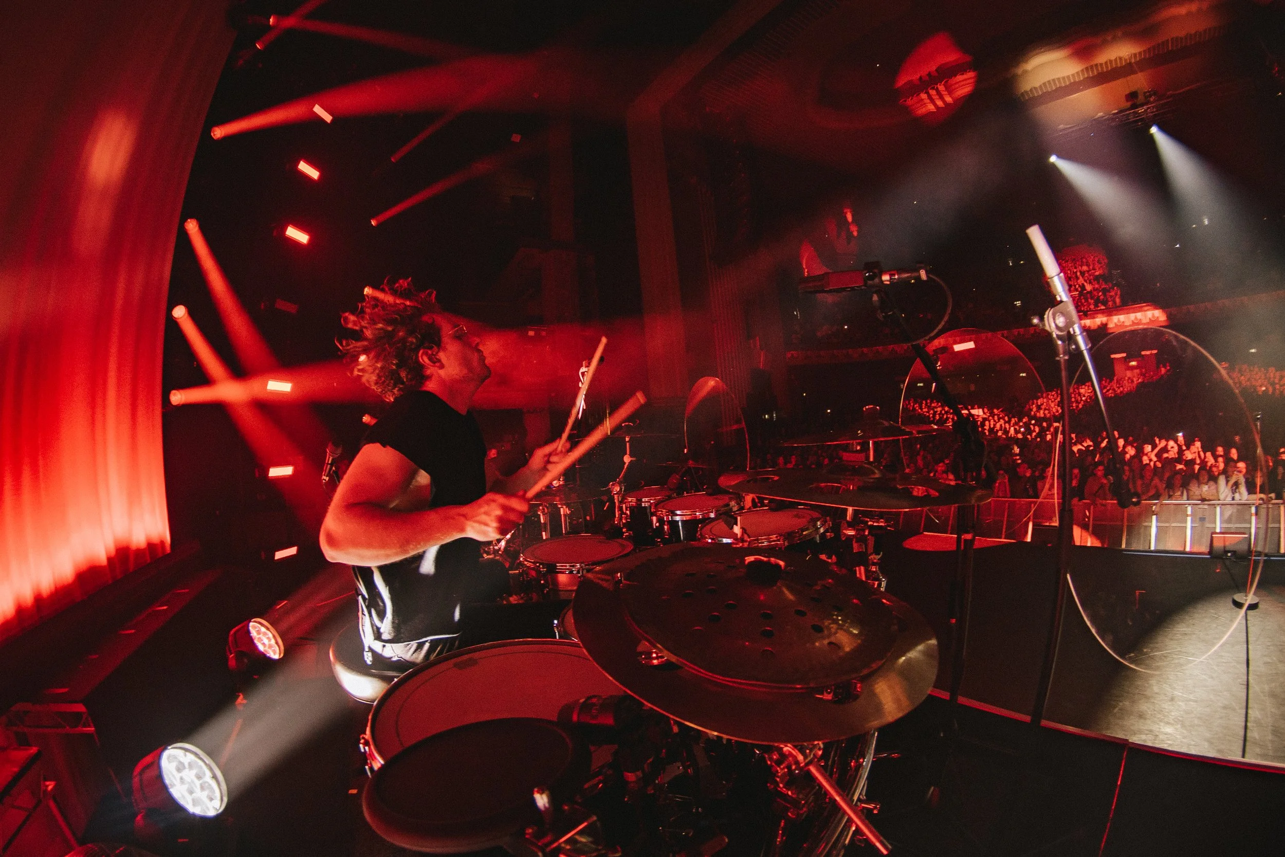 James Compton performing at Hammersmith Apollo with Mimi Webb