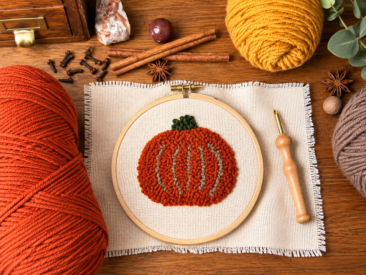 Pumpkin Punch Needle WIP 2.png
