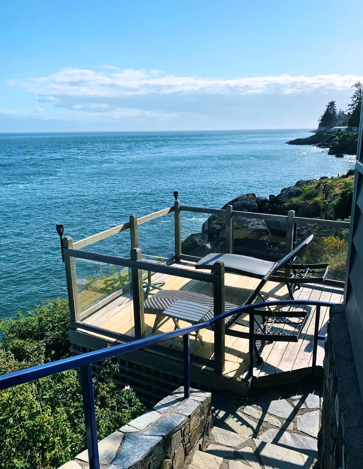 Balcony View of west coast shoreline from Surfside Cottage, Sooke, BC
