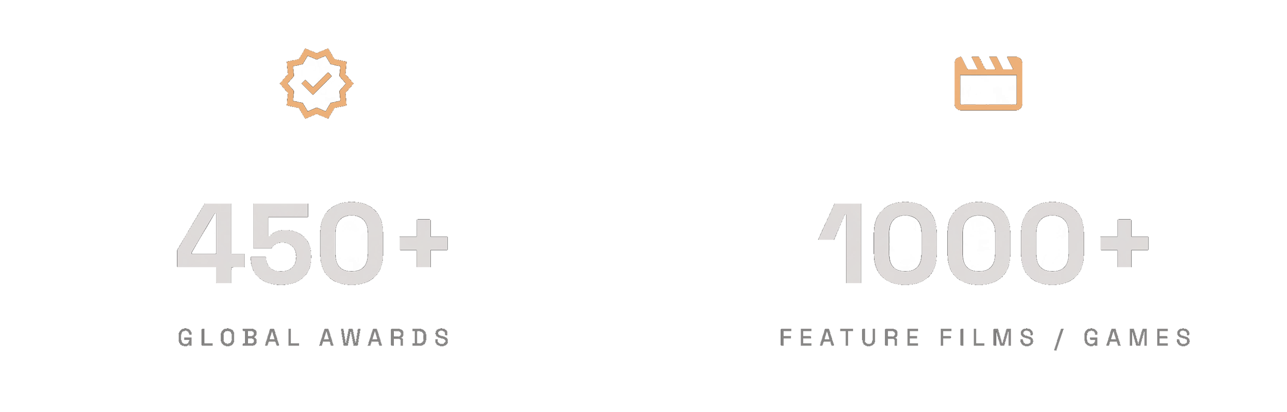 450+ GLOBAL AWARDS : 1000+ FEATURE FILMS / GAMES