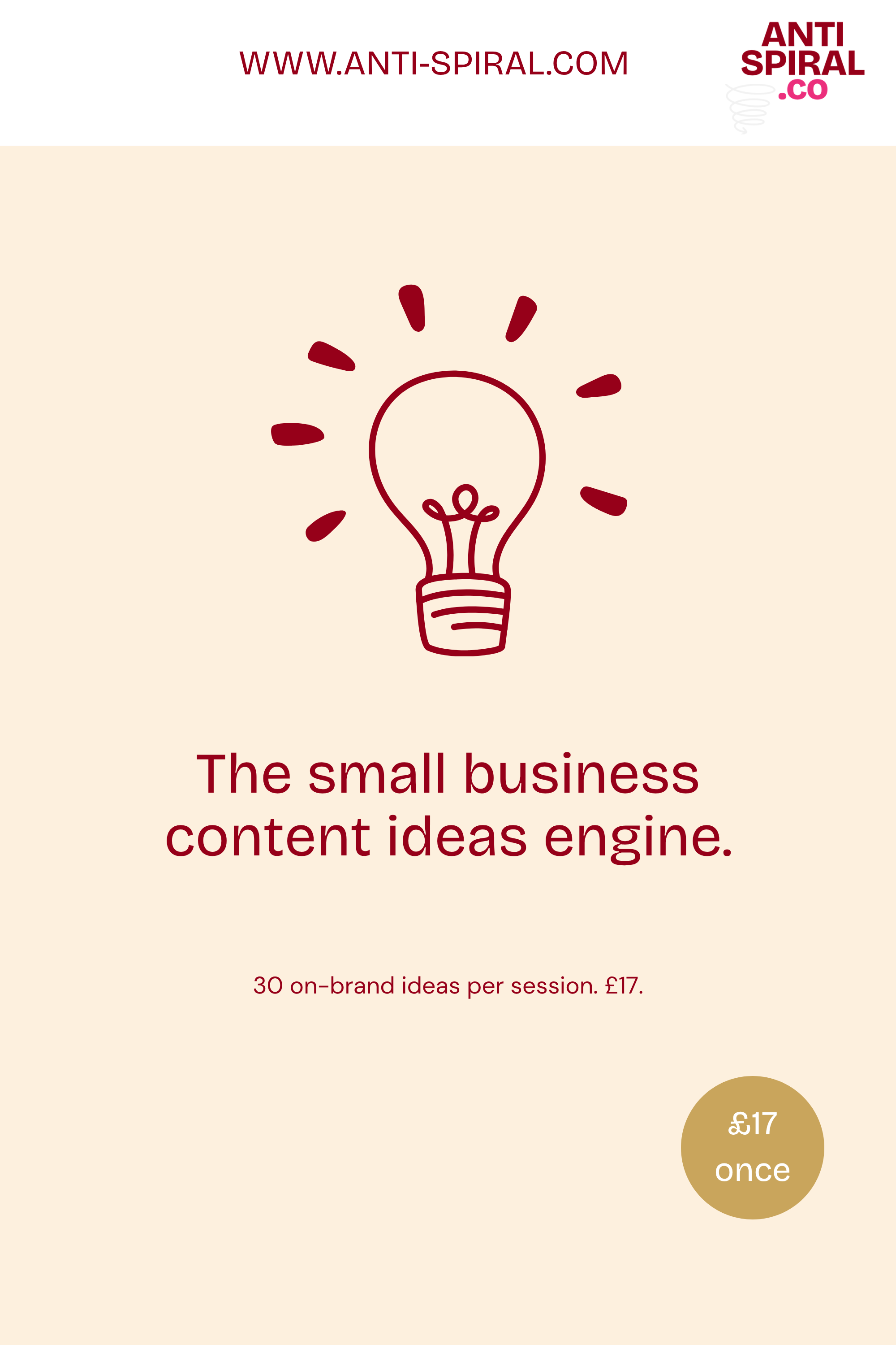 The small business content ideas engine, £17 once.