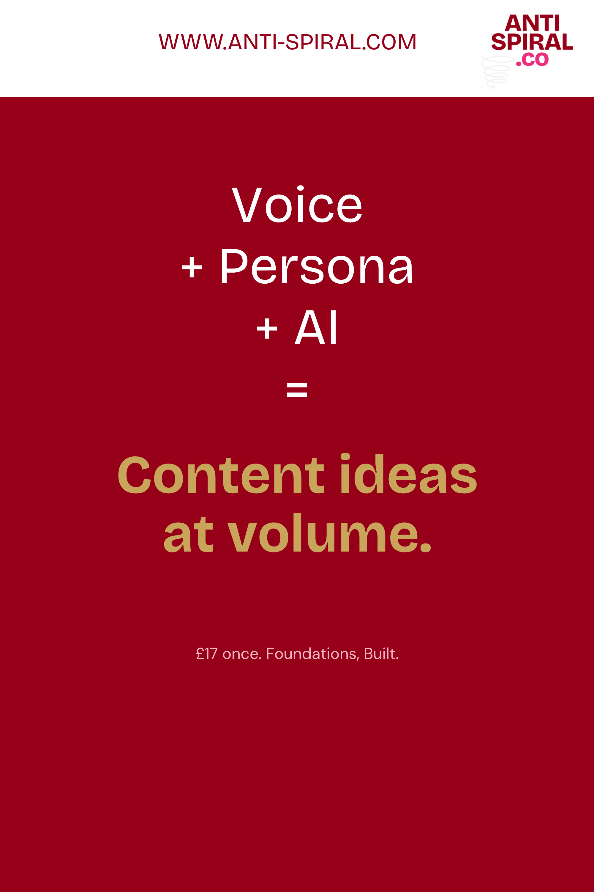Voice plus persona plus AI equals small business content ideas at volume.
