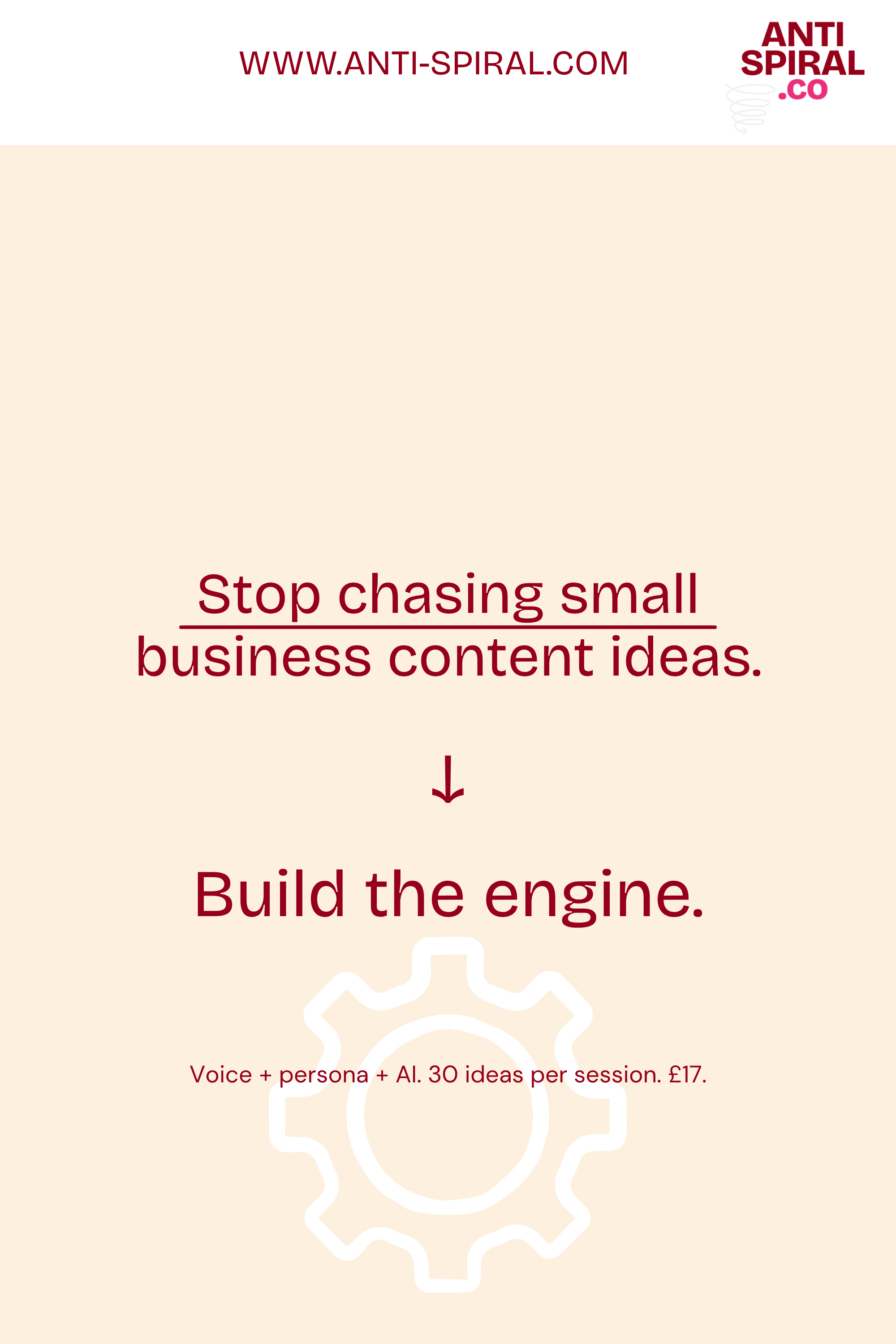 Stop chasing small business content ideas, build the engine.