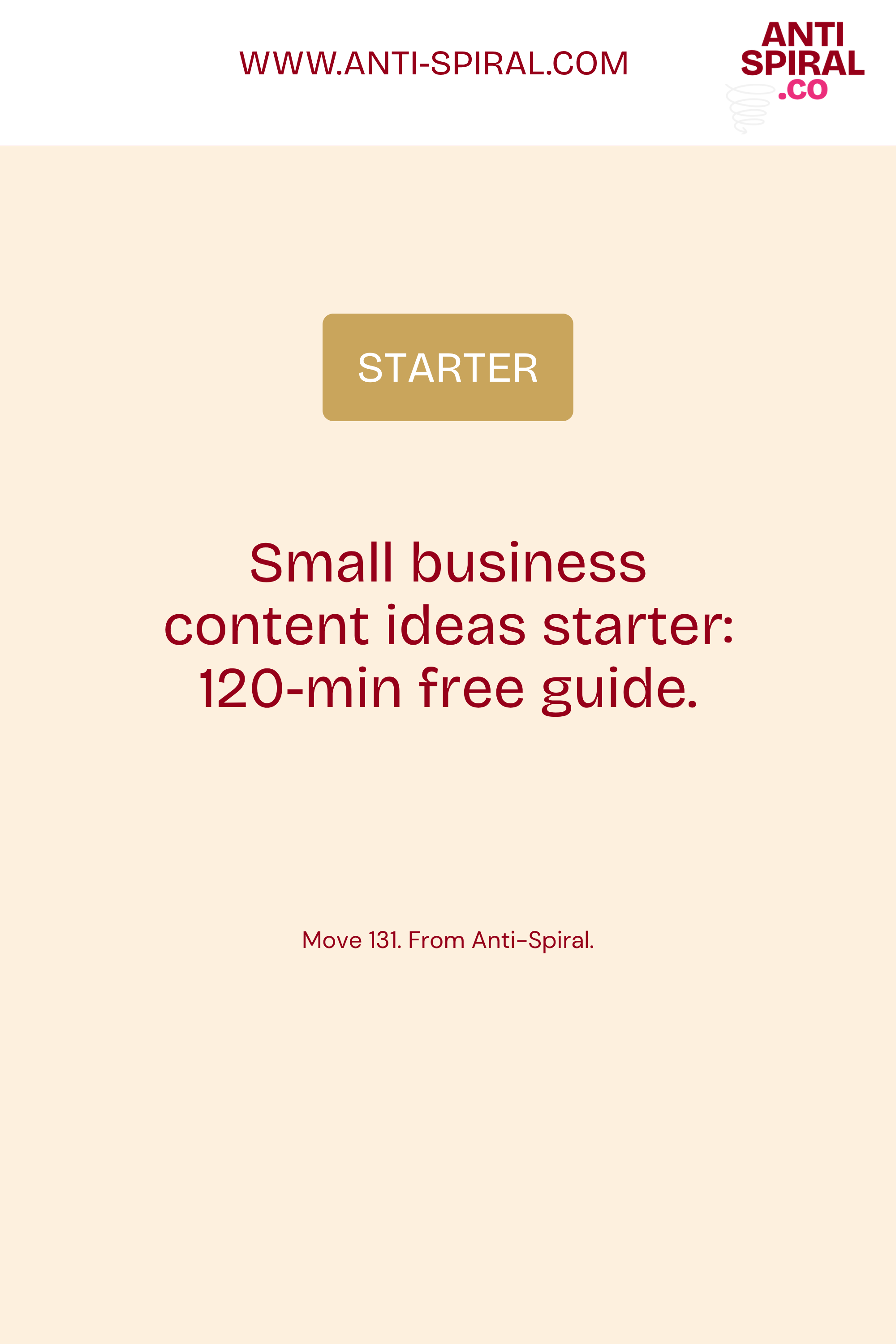 Small business content ideas starter, free 120-minute Move.