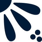 Elemento floral con diseño de talavera azul marino.