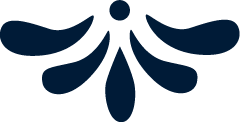 Elemento floral con diseño de talavera azul marino.