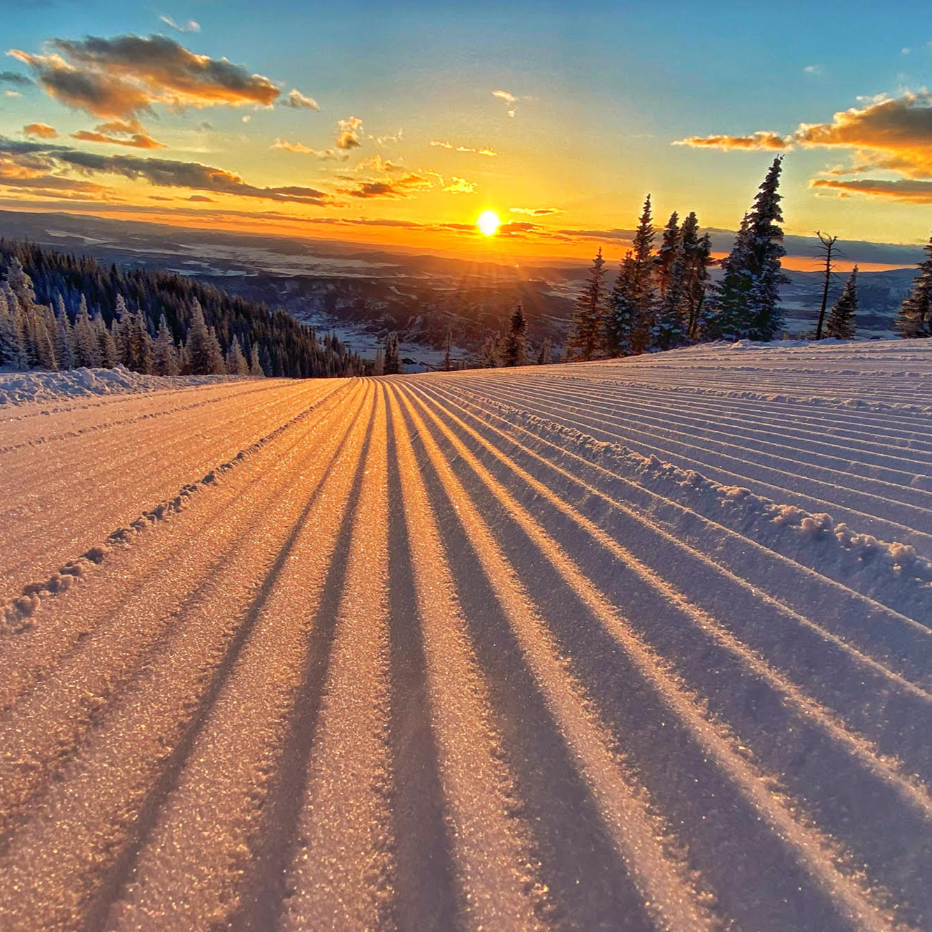 Snowcat Operator Matt Irvin Knows a Good Sunset When He Sees One