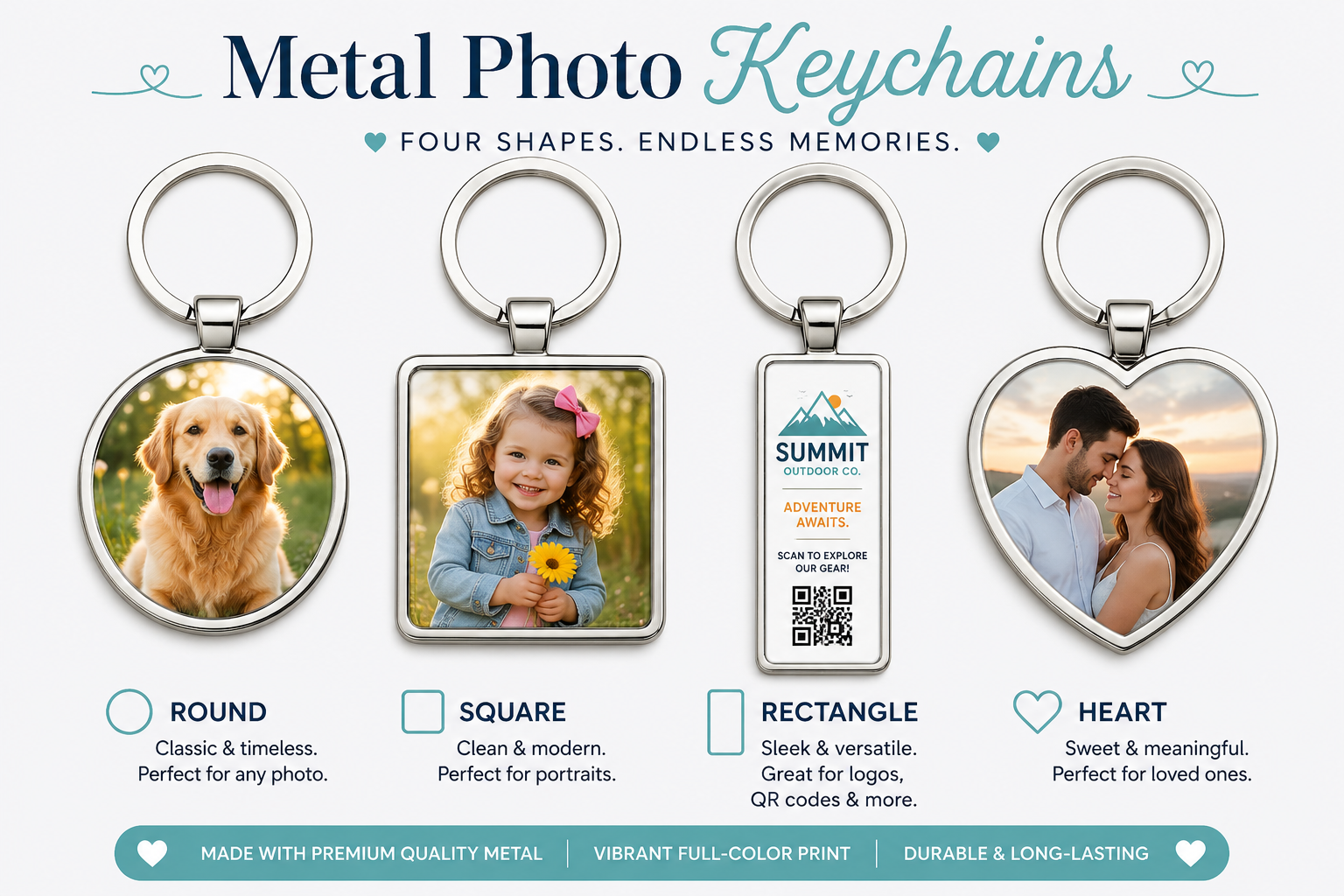 Custom Metal Photo Keychain - 4 options to choose from!