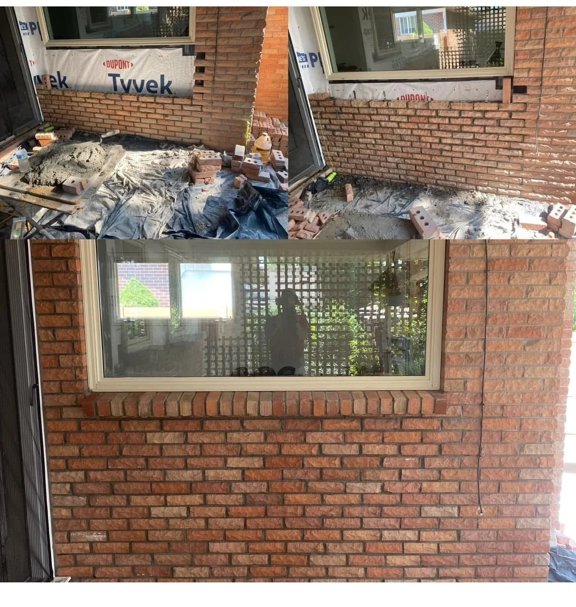brick infill when siding was removed 