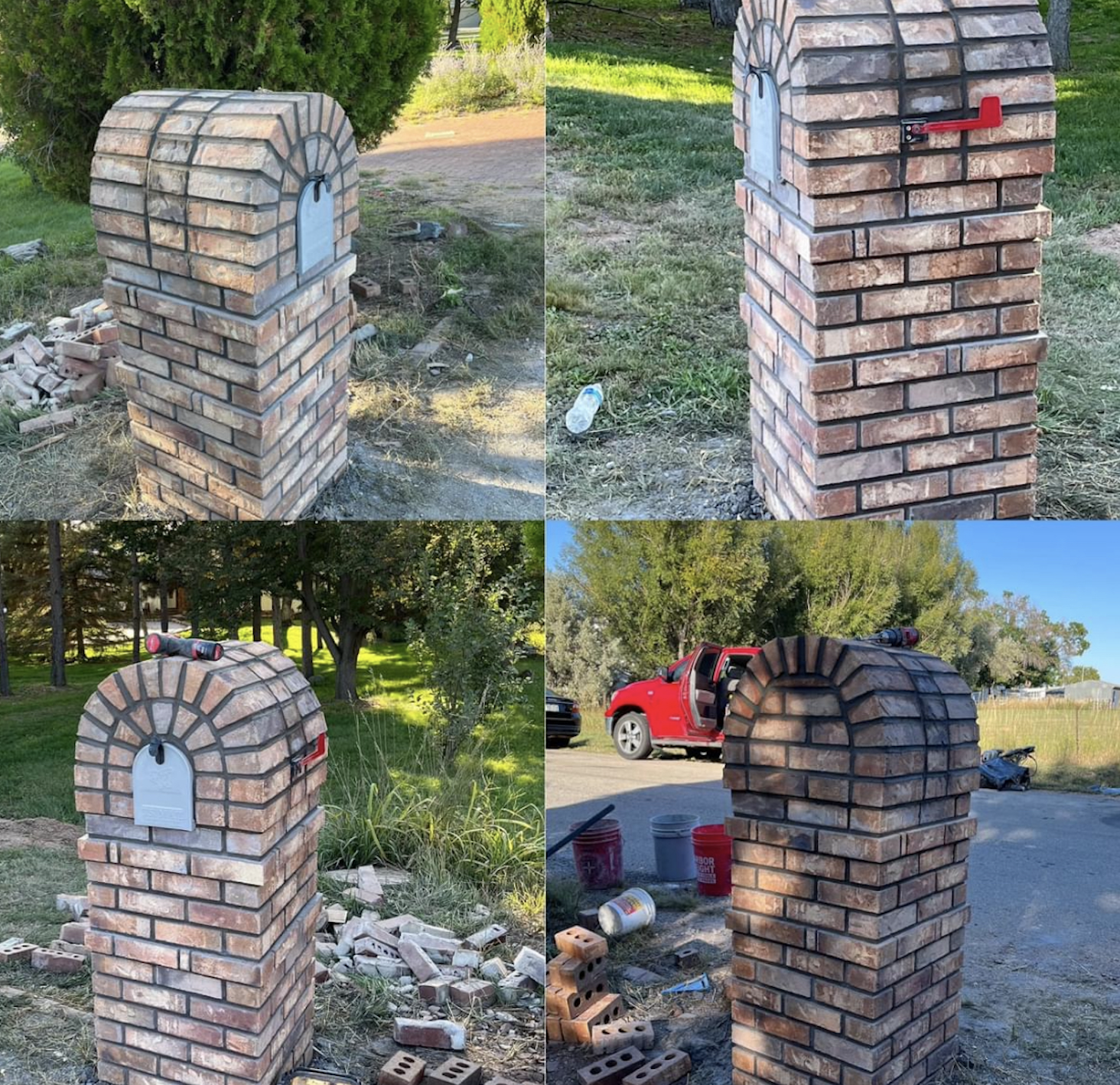 round top mailbox and corbels added 