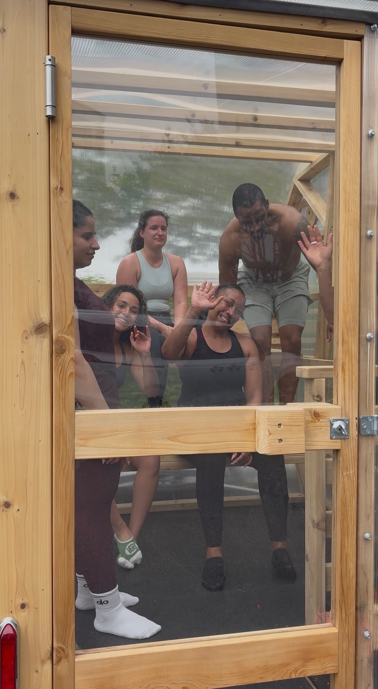 Private portable wood-fired mobile sauna rental delivered to studios around philly