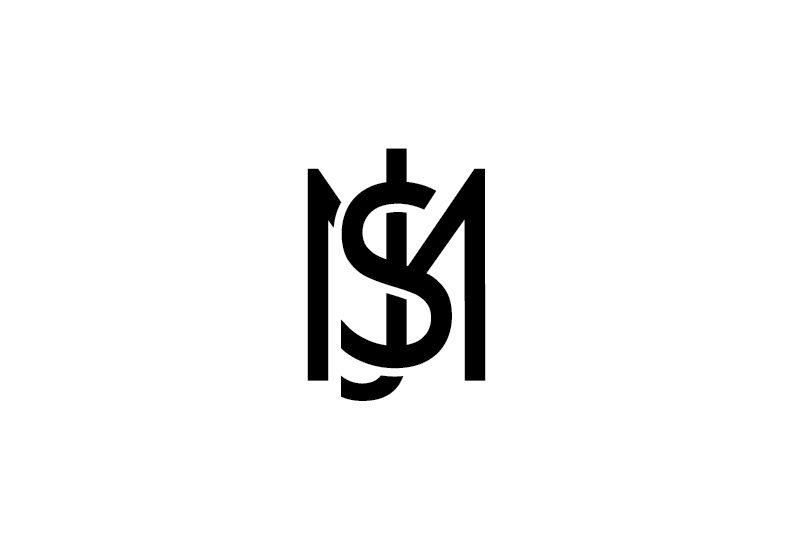 Design combining a dollar sign and the letters M and C in a geometric style.