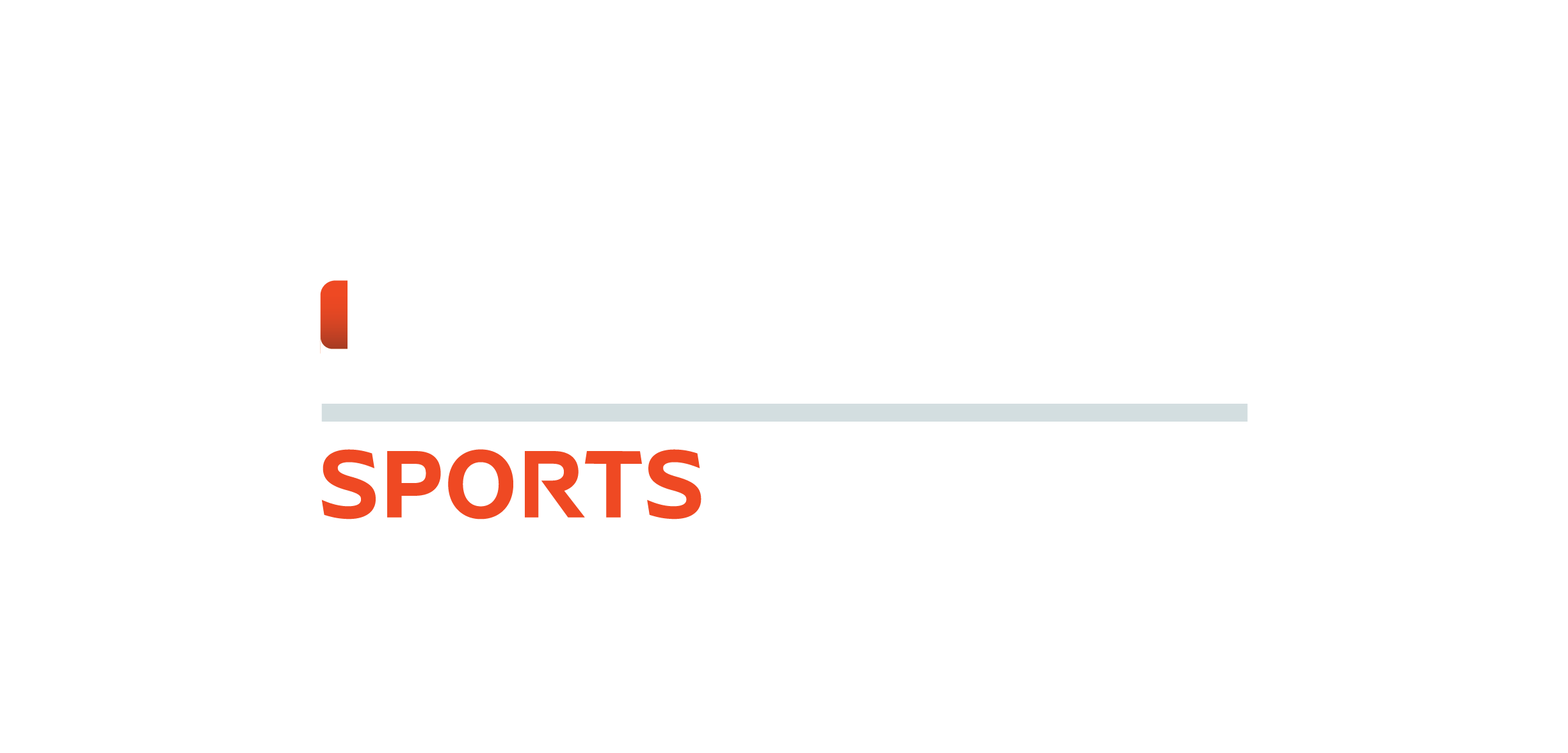 Logo with black background, white and red text.