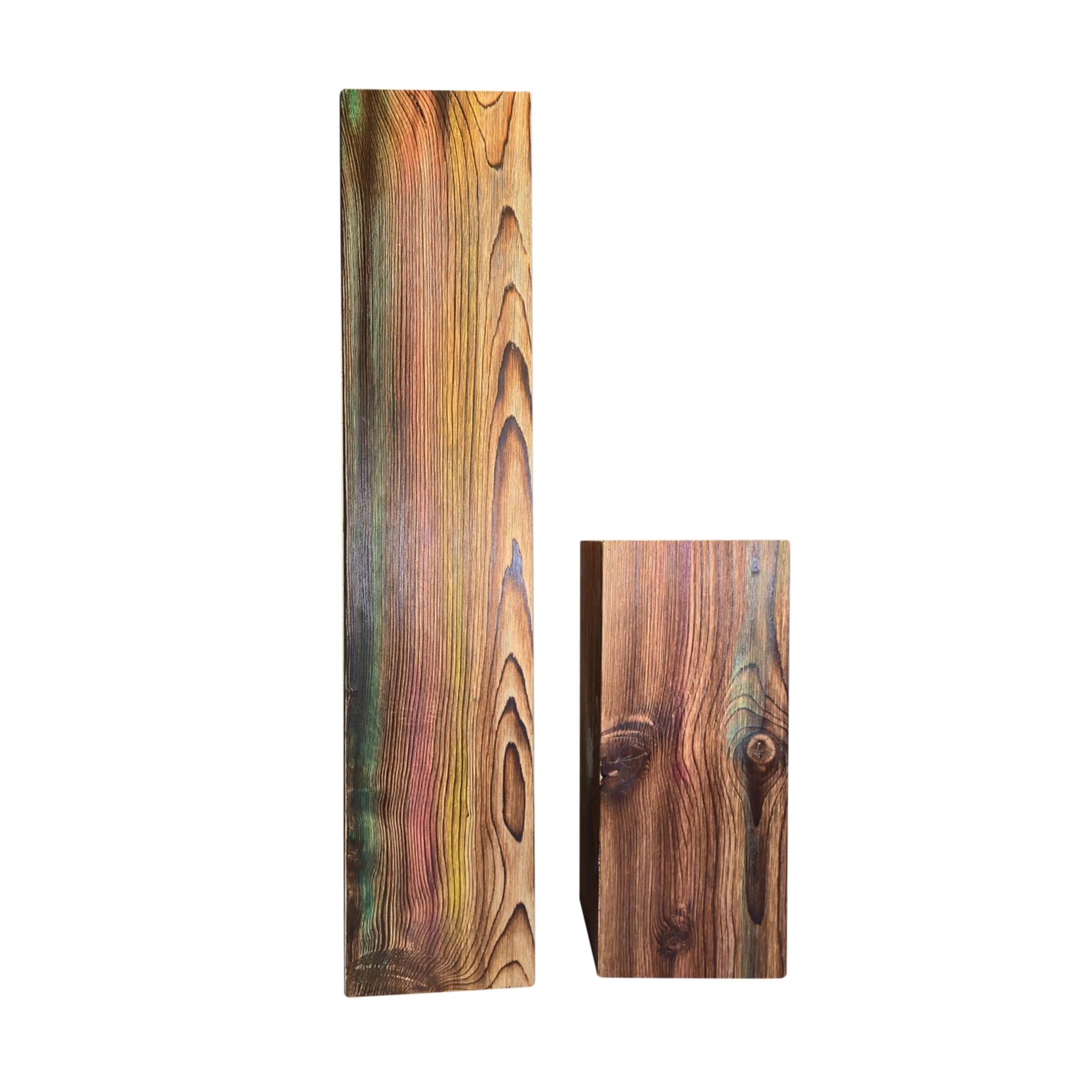 Yakisugi Burned Wooden Pedestals