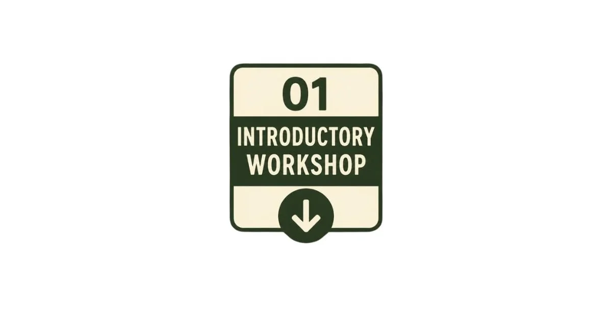 Signal sign indicating '01 Introductory Workshop' with a downward arrow.