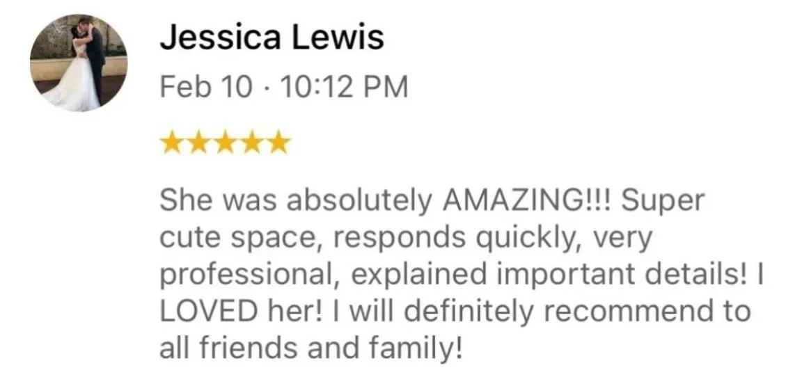 Review from Jessica Lewis on February 10 at 10:12 PM praising a professional, young woman for her quick responses and helpful explanations, giving five stars.