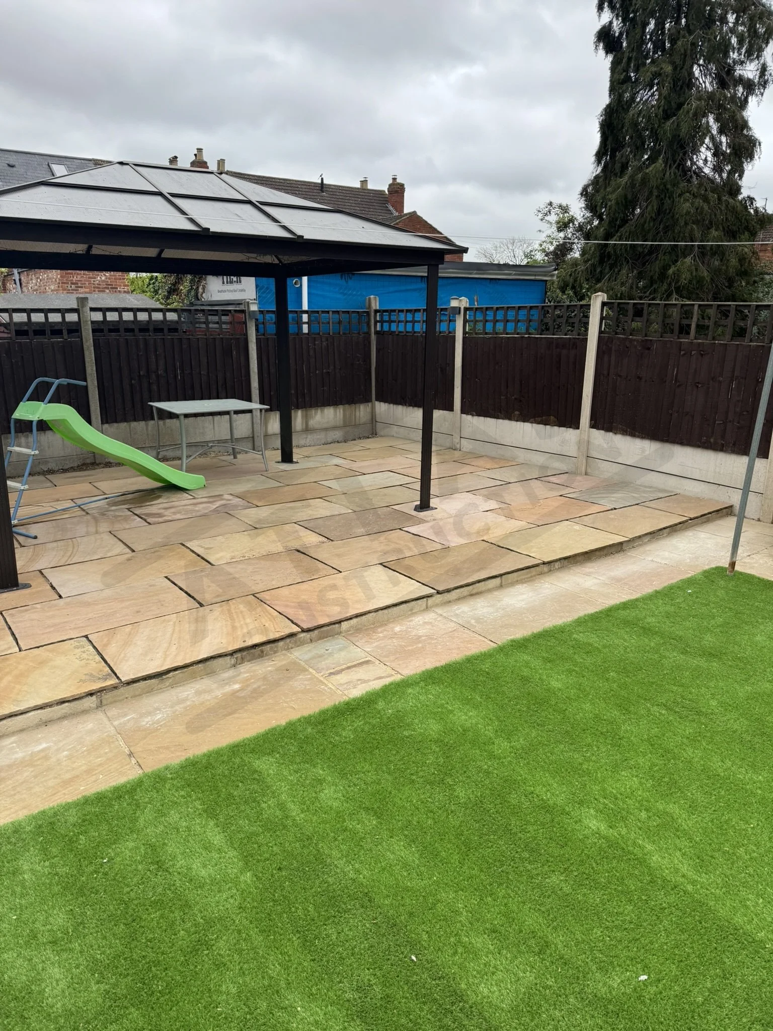Relayed and repointed patio