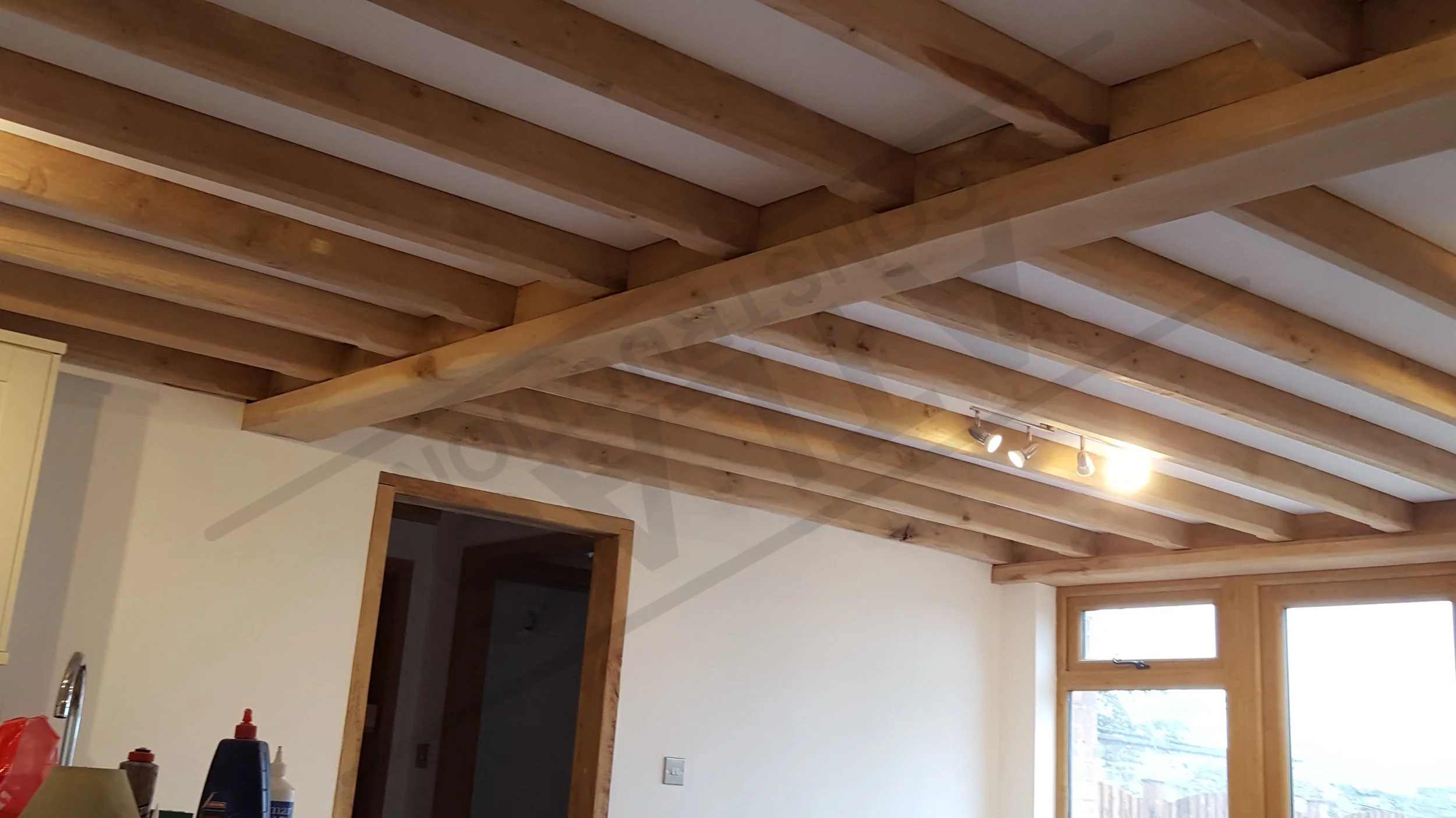 New oak ceiling joists