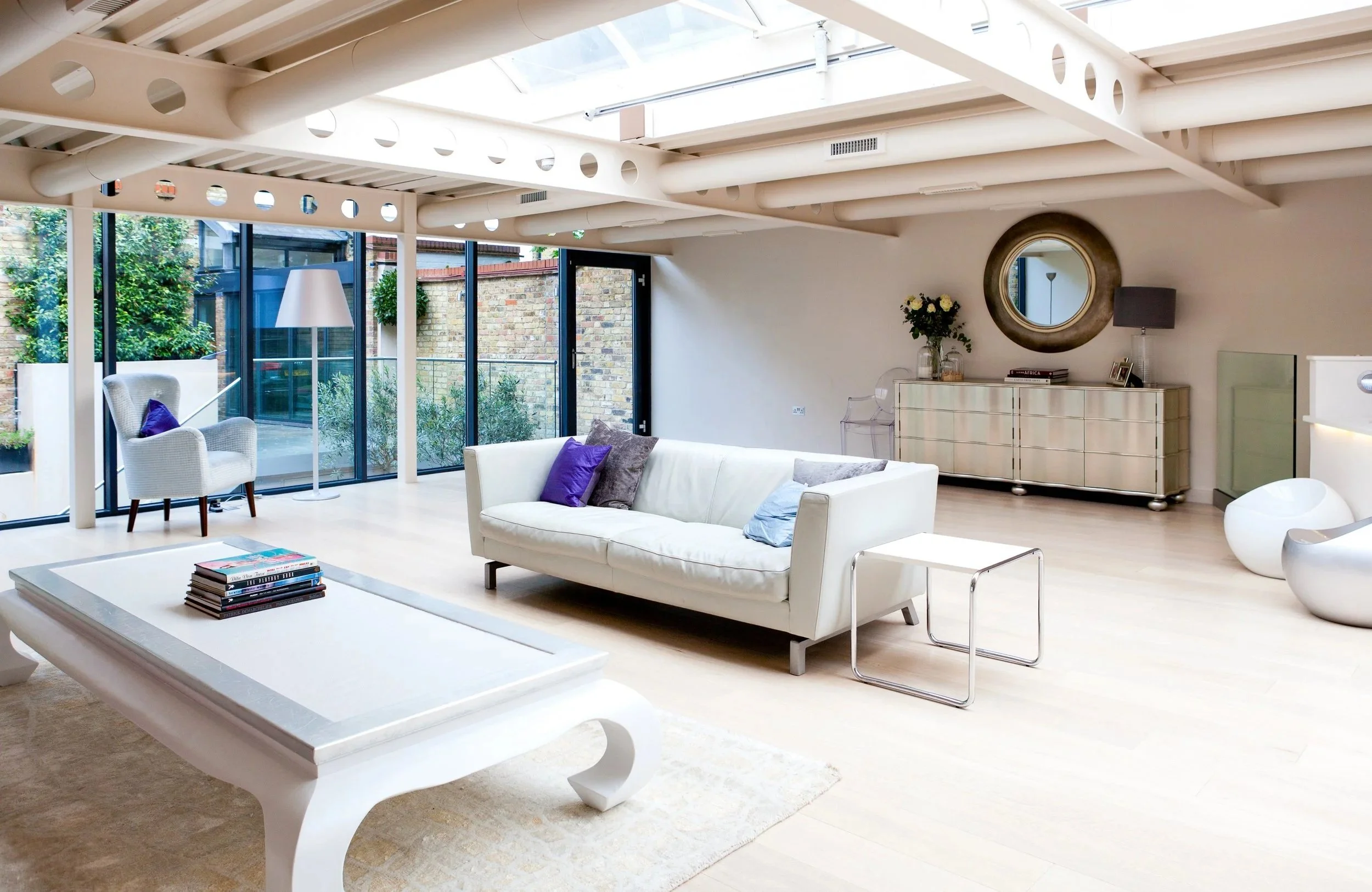 Private residence in Fulham photographed for property marketing. Contemporary living room property photography.