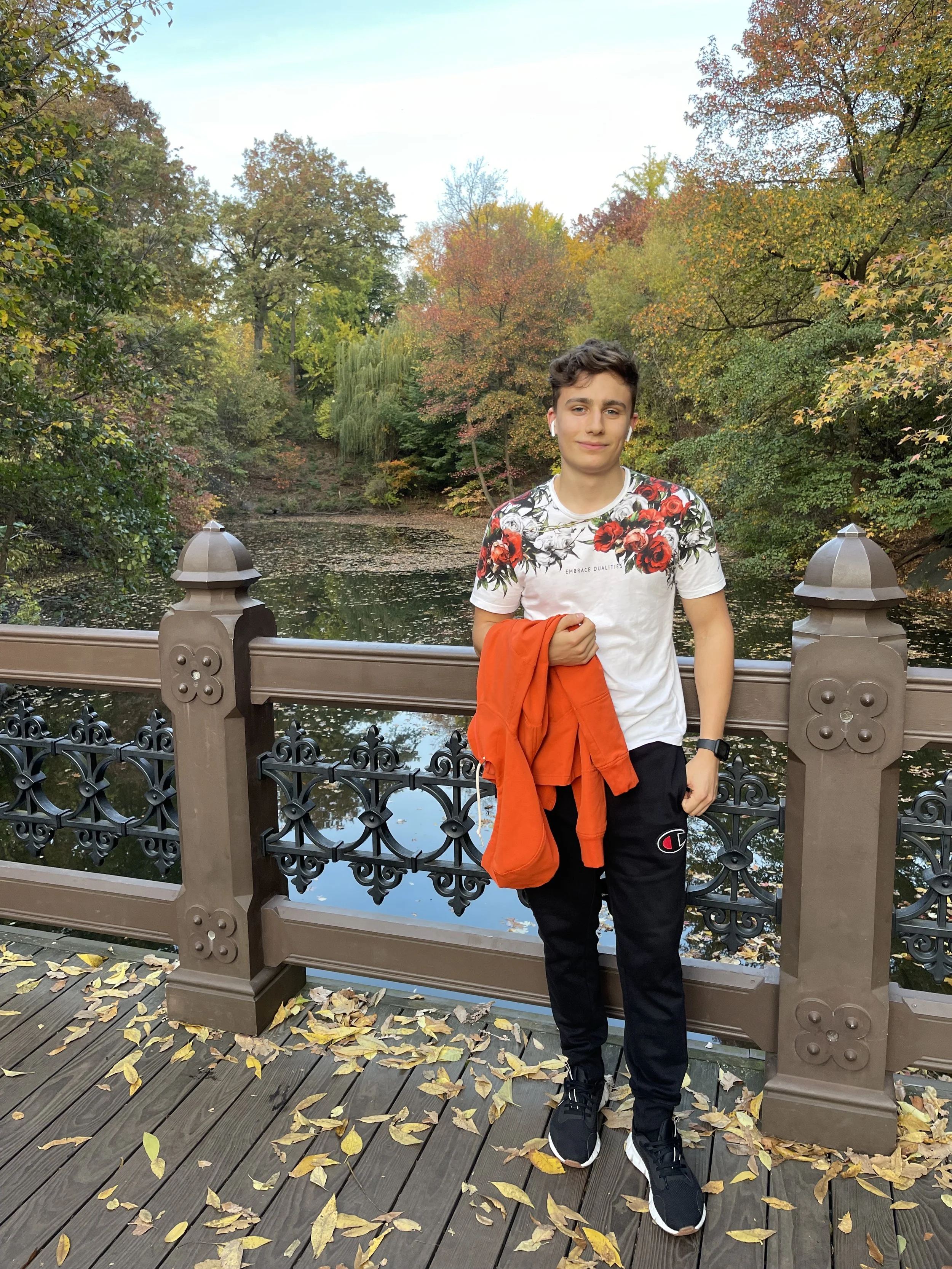 young Gregory Mirzoyan in the Central Park of New York City