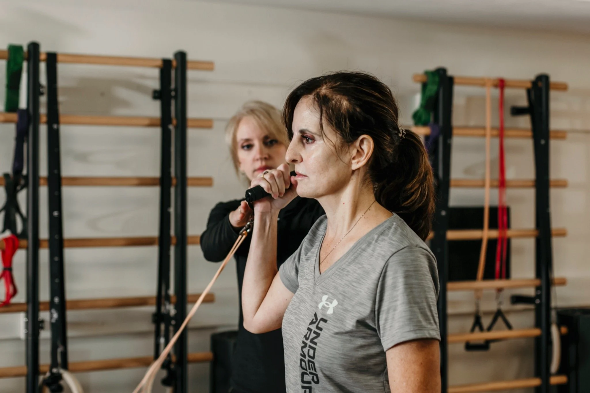 Personal trainer coaching woman over 50 at A50 Personal Training near Upper St Clair
