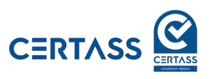 CertASS logo with a blue and white square icon