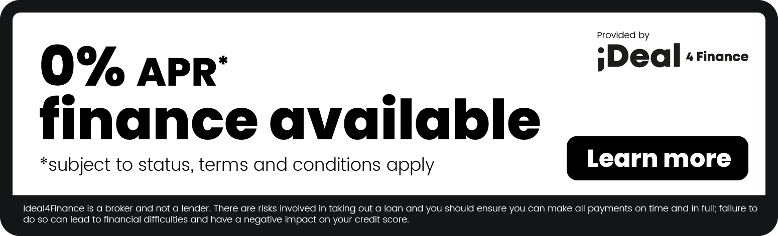 Advertisement from iDeal 4 Finance promoting 0% APR finance offer with a 'Learn more' button.