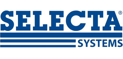 Selecta Systems logo in blue with horizontal lines