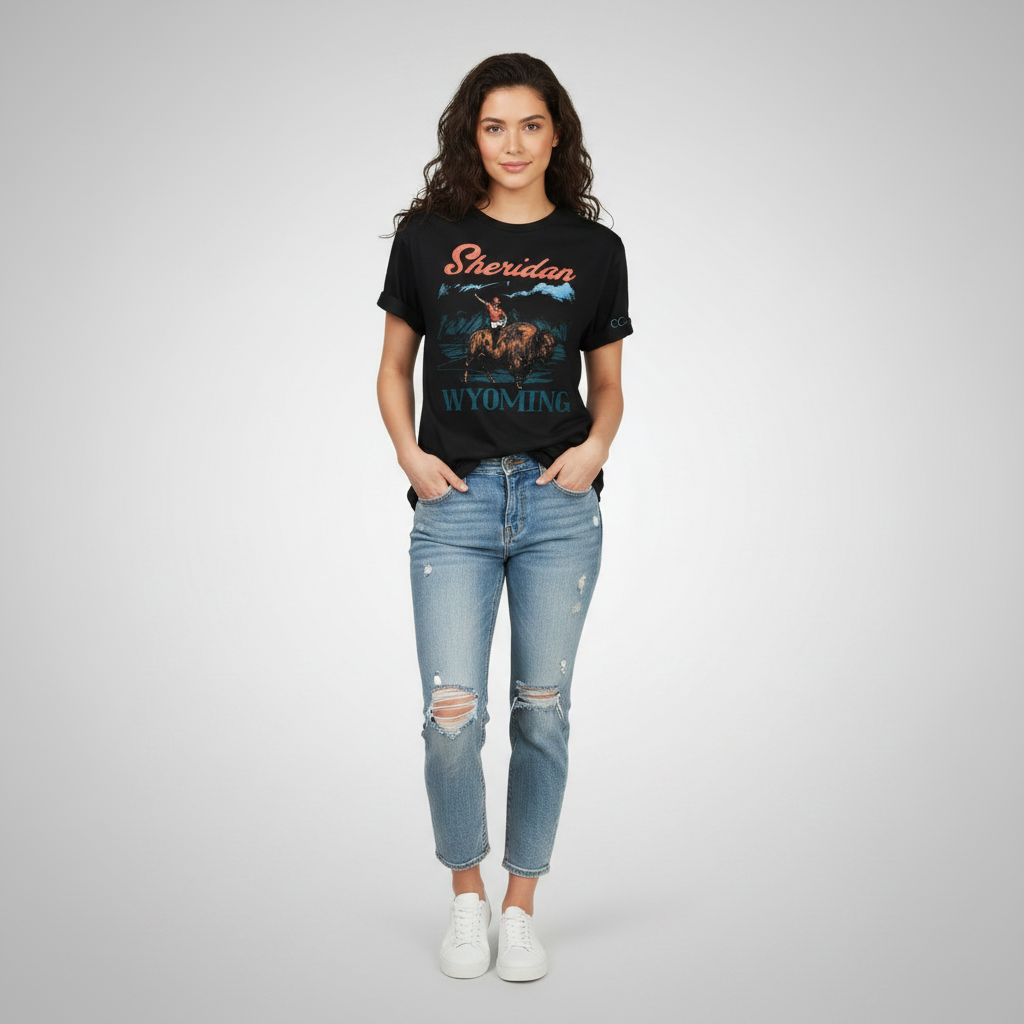 Black tee on female model.png