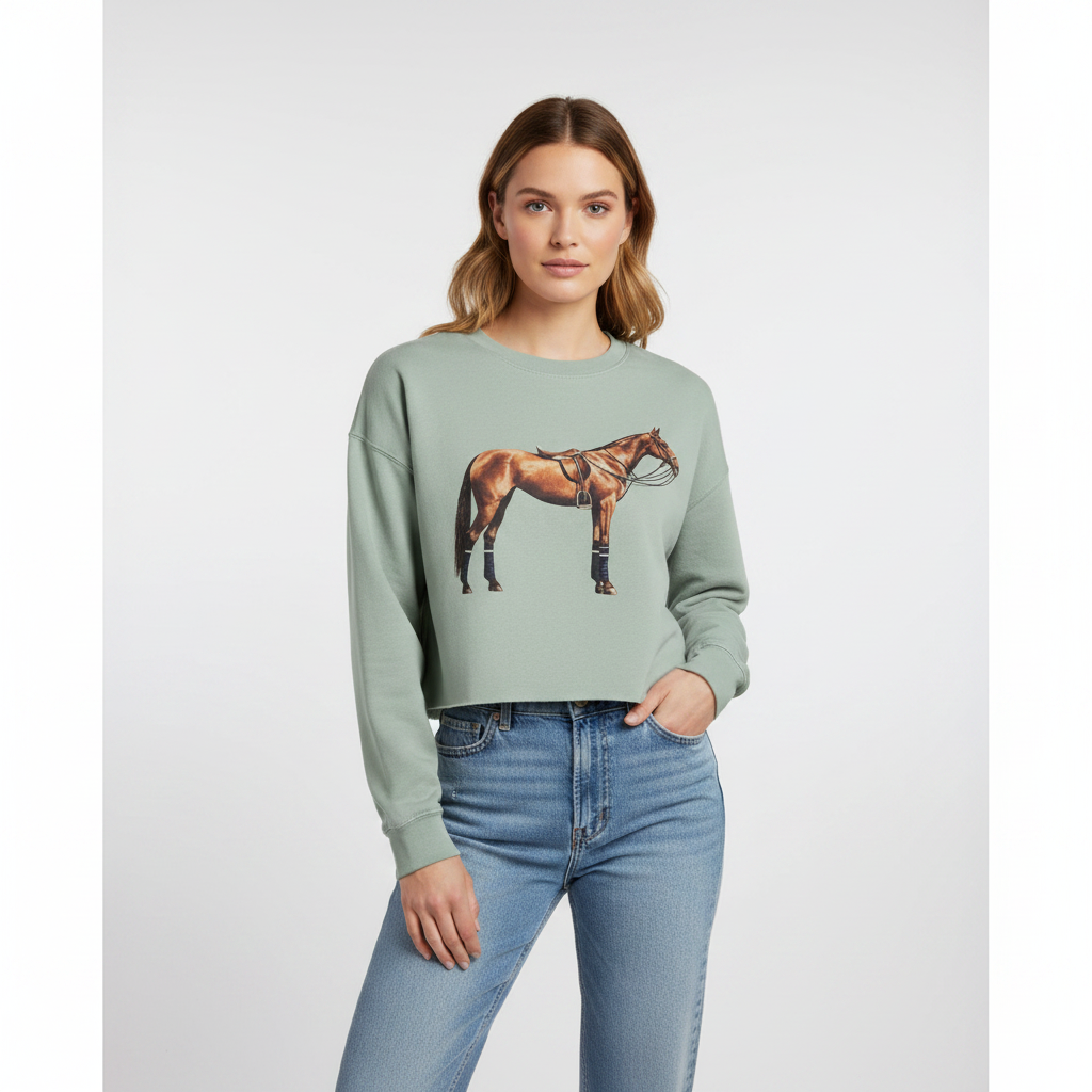 Sage cropped sweatshirt on model.png
