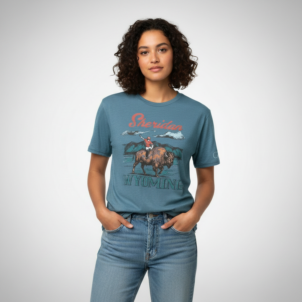 Teal tee on female model.png