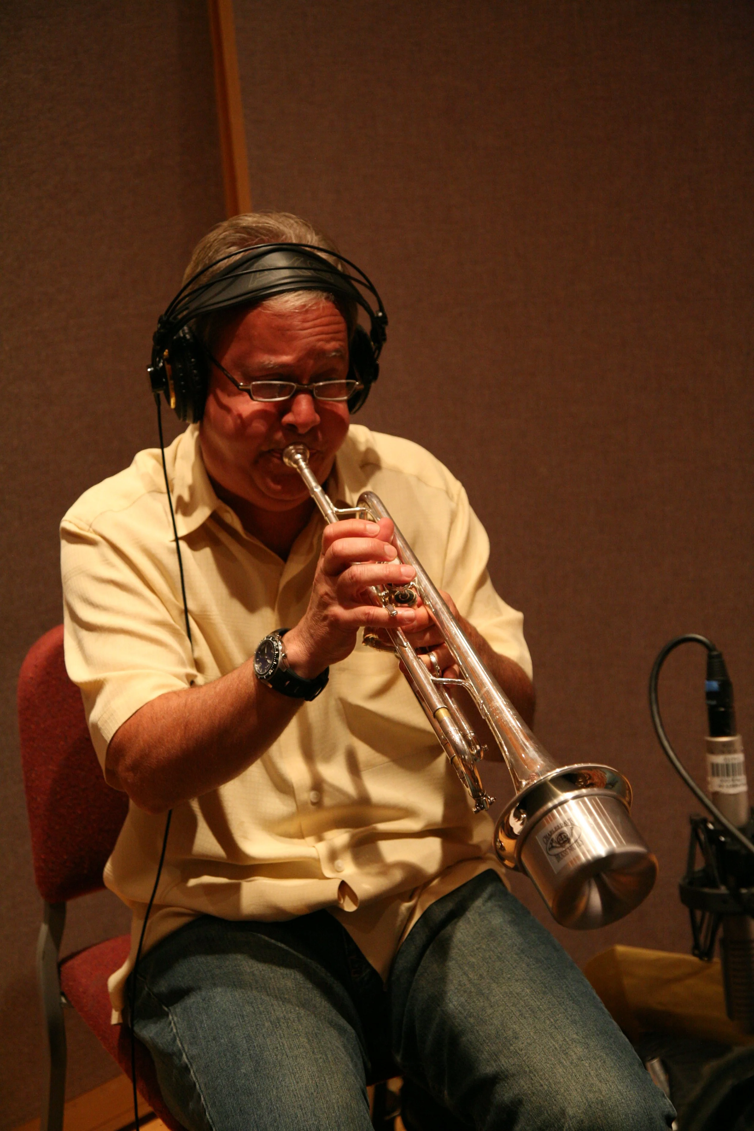 Robert Slack in recording session.