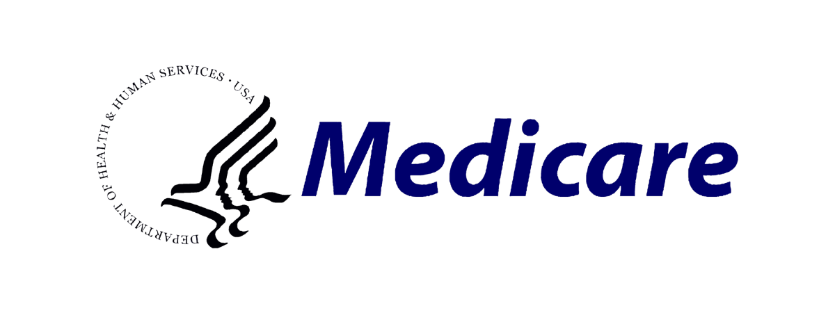 Medicare logo with a stylized dove and circular text around it.