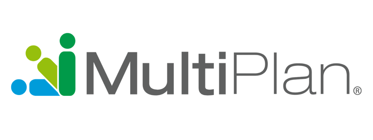 Logo for MultiPlan with colorful abstract shapes and the company name in gray text.