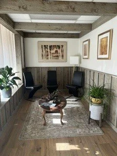 Welcoming waiting room at Enliven Acupuncture in Mancos, Colorado