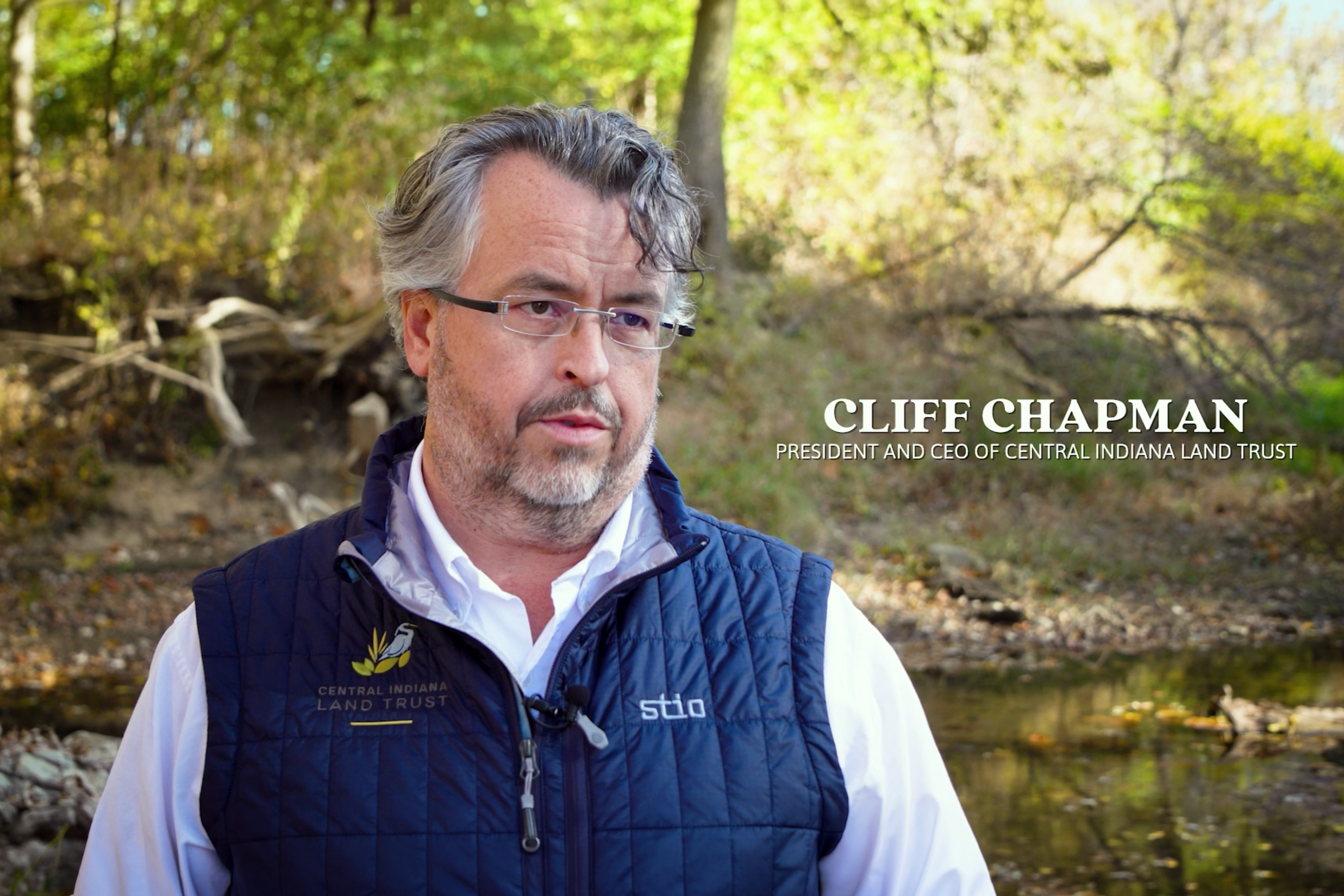 screenshot of video interview with White River Alliance video Cliff Chapman from Central Indiana Land Trust