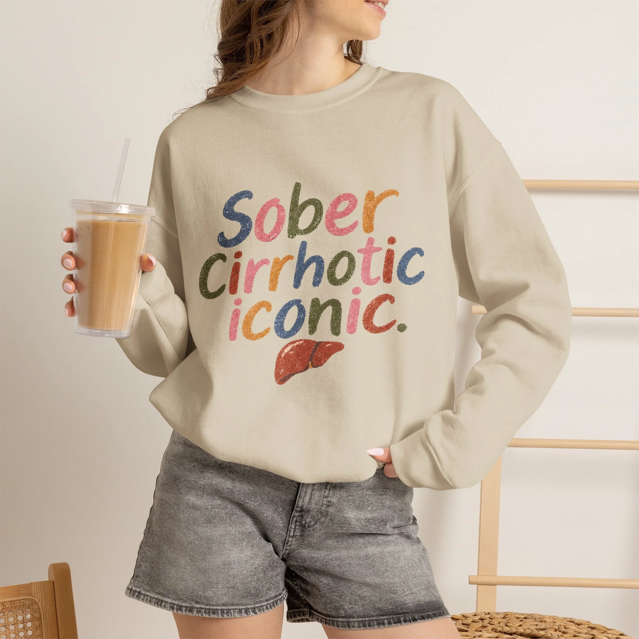 Sober, Cirrhotic, and Sexy Crewneck Sweatshirt